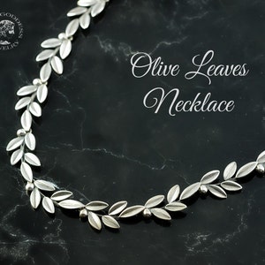 olive leaves silver necklace, olive leaf necklace, olive leaves necklace, laurel necklace, bridal necklace, bridesmaid gift, greek necklace