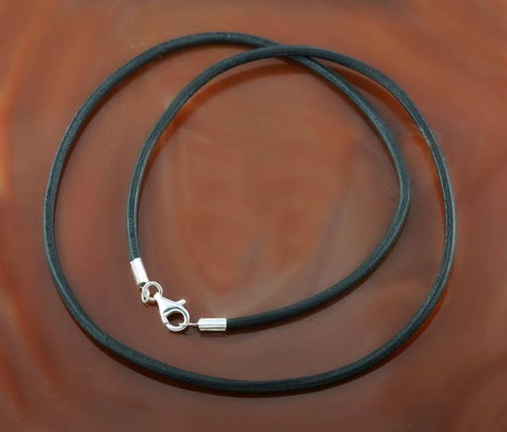 3 Mm Black Leather Cord Necklace With a Silver Clasp Men's/women's 15.5/16/17/18/19/20/21/22/23'/24/25 Inches, Cord Necklace - Etsy 3 Mm Black Leather Cord Necklace With a Silver Clasp Men's/women's 15.5/16/17/18/19/20/21/22/23'/24/25 Inches, Cord Necklace - Etsy