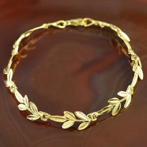 olive leaf golden bracelet, bridal bracelet, olive leaves bracelet, Greek bracelet, greek jewelry, olive leaf bracelet, bridesmaids gift