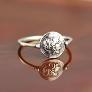 Athena coin silver ring, Athena ring, antique coin ring, greek ring, greek jewelry, coin ring, antique ring, boho ring, bohemian ring, coin