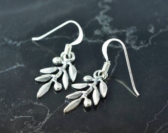 Olivenblatt Silber Ohrringe, Olive Zweig Ohrringe, Olivenblatt Ohrringe, griechische Ohrringe, Blatt Ohrringe, Brautjungfern Geschenk, Brautjungfern Schmuck