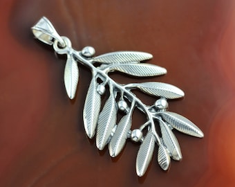 olive leaf silver necklace, olive leaf necklace, olive leaf pendant, laurel necklace, greek pendant, laurel pendant, greek necklace
