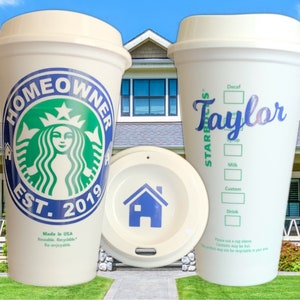 Personalized Starbucks Travel Mug - Perfect Housewarming Gift for New Homeowners and Realtors - Handcrafted by StarTangledArts