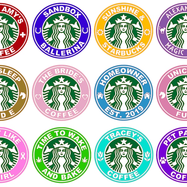 Personalized Starbucks Ring for 16oz Reusable Travel Coffee Mugs - DIY Gift for Bridal Party Office Reunion Teachers Coffee Lovers