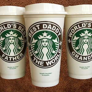 Personalized Best Dad Travel Mug by StarTangledArts - Starbucks Gift for the Worlds Greatest Father
