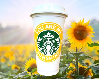 Custom You Are My Sunshine Starbucks Travel Mug - Summertime Gift by StarTangledArts