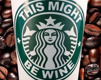 Starbucks Travel Mug Tumbler RING DECAL ONLY  Customized Wine Design by StarTangledArts  Anytime Gift