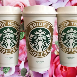 Personalized Starbucks Bridal Party Coffee Mug Tumbler - Bride Bridesmaid Maid of Honor Wedding Gift