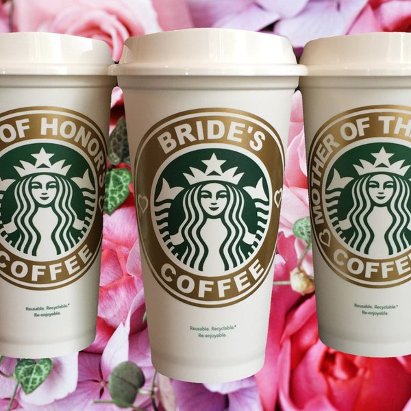 Personalized Starbucks Bridal Party Travel Mug Tumbler for Bridesmaids Bride Maid of Honor - Wedding Proposal Box Gift