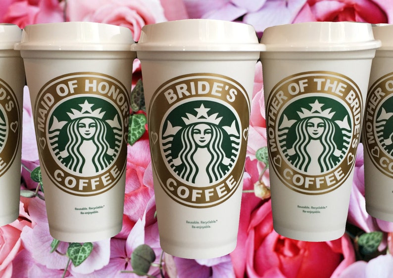 Personalized Starbucks Bridal Party Coffee Mug Tumbler Bride Bridesmaid Maid of Honor Wedding Gift image 1