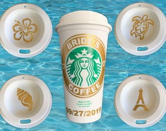 Starbucks Personalized Bridal Party Coffee Mug Tumbler - Destination Wedding Travel Gift for Bride Bridesmaids Maid of Honor