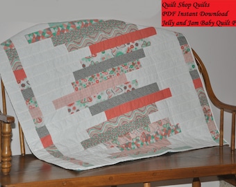 Jelly Roll Baby Quilt Pattern: Easy Beginner Design (PDF Download)