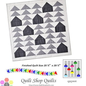 Neighborhood Geese Quilt Pattern PDF instant Download Skill builder Flying Geese