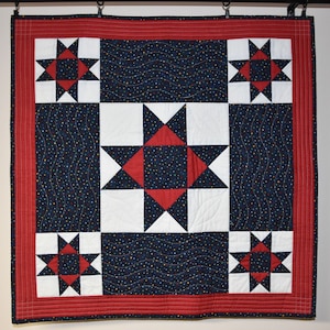 Military Tribute: Ohio Star Quilt Honoring Service and Perseverance 28 x 28