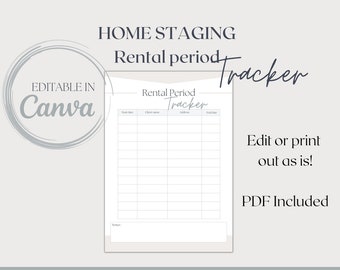 Home Staging Huurperiode Tracker | Minimalistisch afdrukbaar | Bewerkbare Canva
