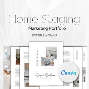Home Staging Marketing Booklet Template | Editable Canva Portfolio for Stagers, Realtors & Interior Stylists | Digital Marketing Kit