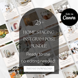 25+ Instagram Post Bundle for Home Stagers – Canva Templates (Digital Download)