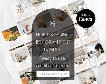 25+ Instagram-postbundel voor Home Stagers – Canva-sjablonen (digitale download)