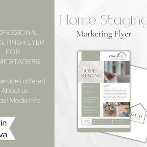 Home Staging Flyer Template - Canva - Neutral - Minimalist Small Business - Marketing