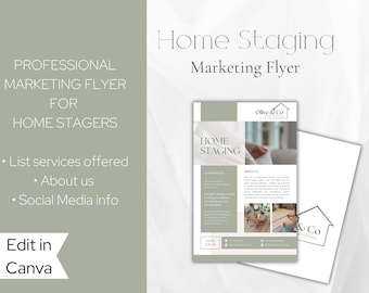 Sjabloon flyer voor thuispresentatie - canvas - neutraal - minimalistisch klein bedrijf - marketing