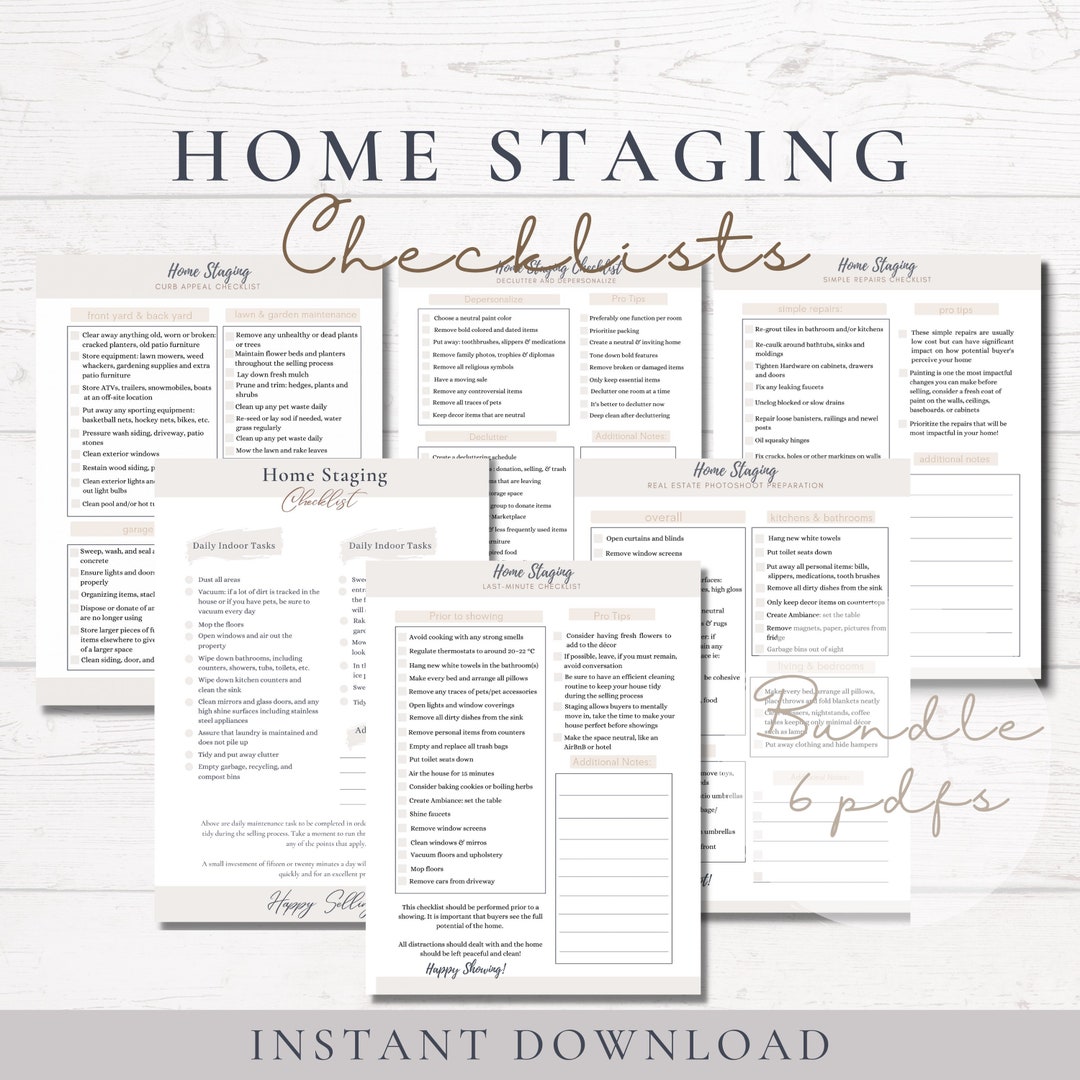 Home Staging Checklist Package Realtors & Home Stagers Etsy