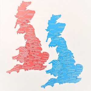 Reino Unido Gran Bretaña Stencil Mapa 1-5 millones Escala Trace Ciudades Ríos 18cm x 12cm