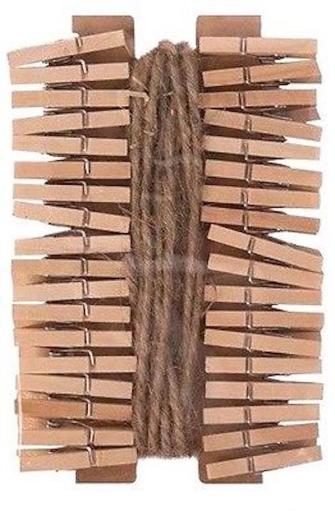 36 X Natural Wooden Mini Craft Pegs Spring Wood Clips 2 Meter String - Etsy