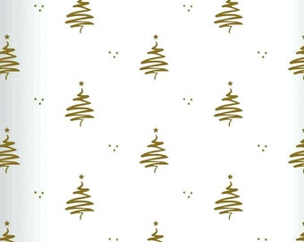 80cm de ancho Gold Squiggle Tree Cellophane Film Christmas Florist Gift Wrap X-MAS