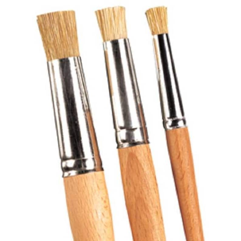 Stencil Brushes White Hog Hair Bristle Art Craft Acrylic Oil Etsy UK