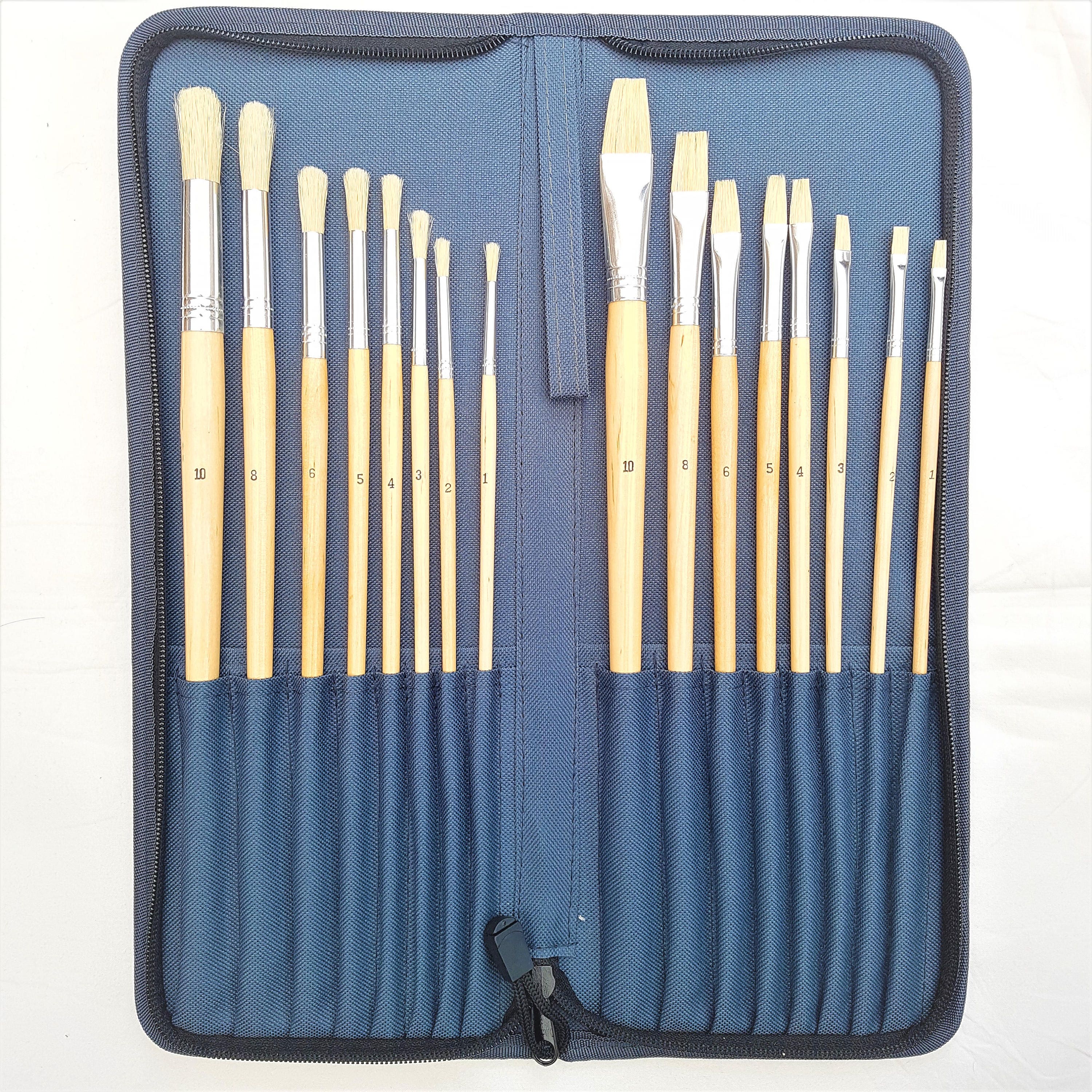 Set of 6 Flat Paint Brushes Sizes 2, 4, 6, 8, 10, 12 Fine Bristle Hairs Watercolor  Brush Fine Quality Artist Painting Brush Set 