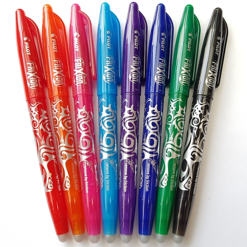8 X Pilot Frixion Pen Erasable 0.7mm Rollerball Write Heat Erase Colour