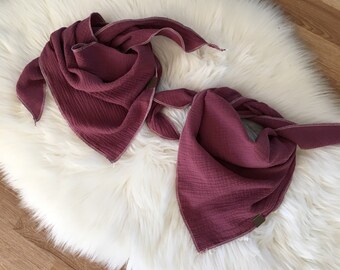 Muslin burgundy scarf