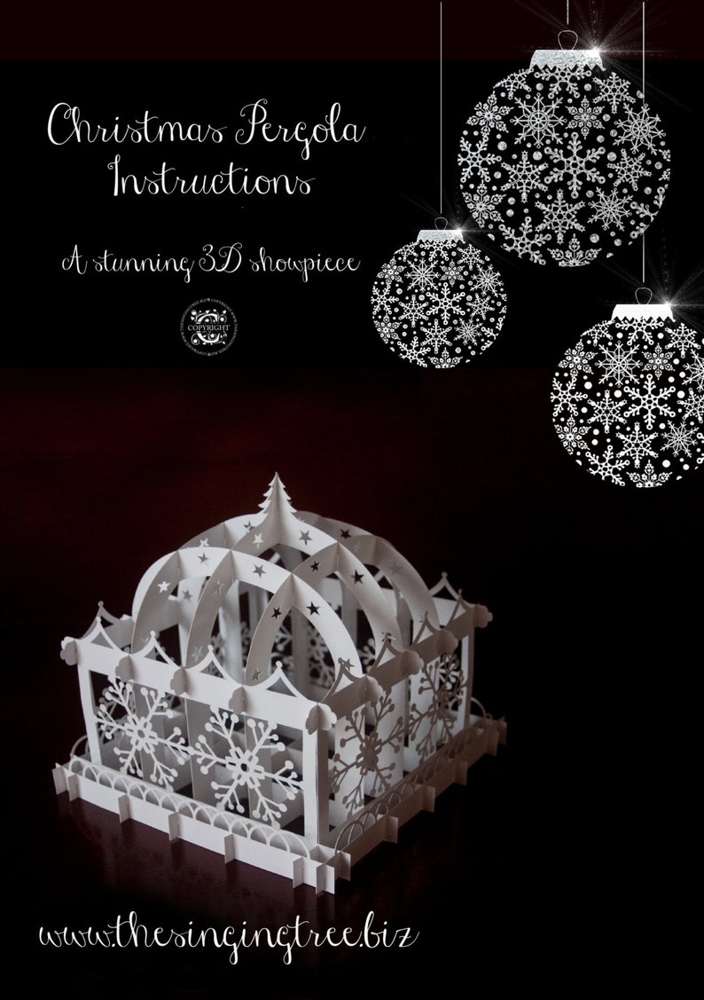 Christmas 3d Paper Pergola SVG Template Etsy