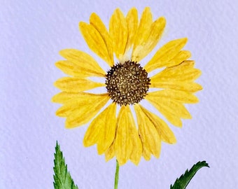 Common Sunflower - Orginal Watercolor 4” x 8”