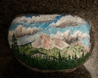 Monte Starr King, Yosemite - Pintado sobre roca de río