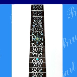 Guitar Handmade 25.5&quot; Fretted Rosewood Fretboard, MOP & Abalone Inlay, Bruce Wei ( 83 )