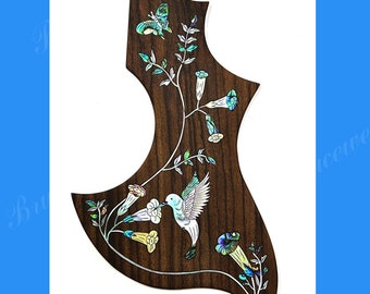 Fit Gibson HummingBird, Guitar Rosewood Pickguard, Abalone & MOP Inlay, Bruce Wei (685)