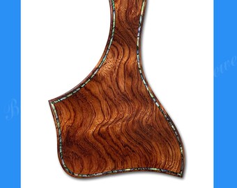 Bruce Wei, Guitar Part - Curly Rosewood Pickguard Fit Taylor Standard, Abalone Inlay ( 766 )