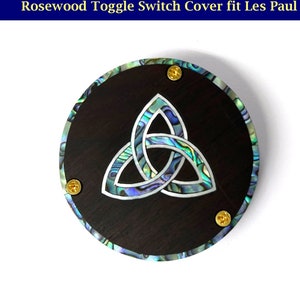 Free Shipping, Fit Les Paul Rosewood Switch Plate Back Cover, Celtic Abalone & MOP Inlay, Bruce Wei (BP-03)