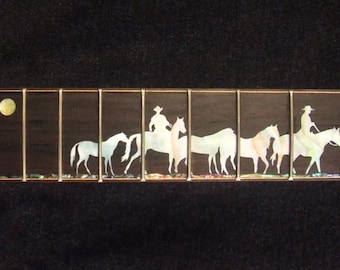 Mástil de repuesto para guitarra eléctrica TELE, hecho a mano, de arce rizado macizo, con incrustaciones de vaquero, Bruce Wei GN-2117