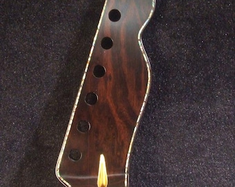 Handcrafted Electric Guitar Replacement TELE Neck, Solid Macassar Ebony, Vine Inlay, Bruce Wei GN-2110