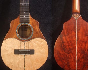 Handmade Tenor Ukulele Solid Hawaiian Koa, Birdseye, Rosewood, Soft-bag, Bruce Wei UN17-2018