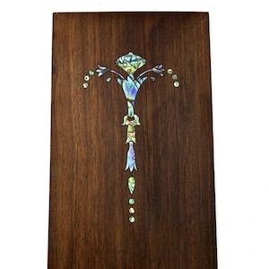 Guitar Solid Rosewood Headplate, Abalone Inlay, Bruce Wei (266)