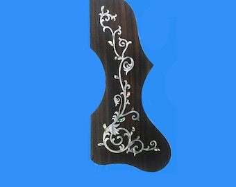 Handgjort plektrumskydd i rosenträ för gitarr, inlägg av mop och abalone, Bruce Wei (679)