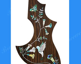 Fit Gibson HummingBird, Guitar Rosewood Pickguard, Abalone & MOP Inlay, Bruce Wei (685)