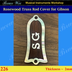 Free Shipping Fit Gibson Rosewood Truss Rod Cover, Mop Inlay Bruce Wei ( 226 )