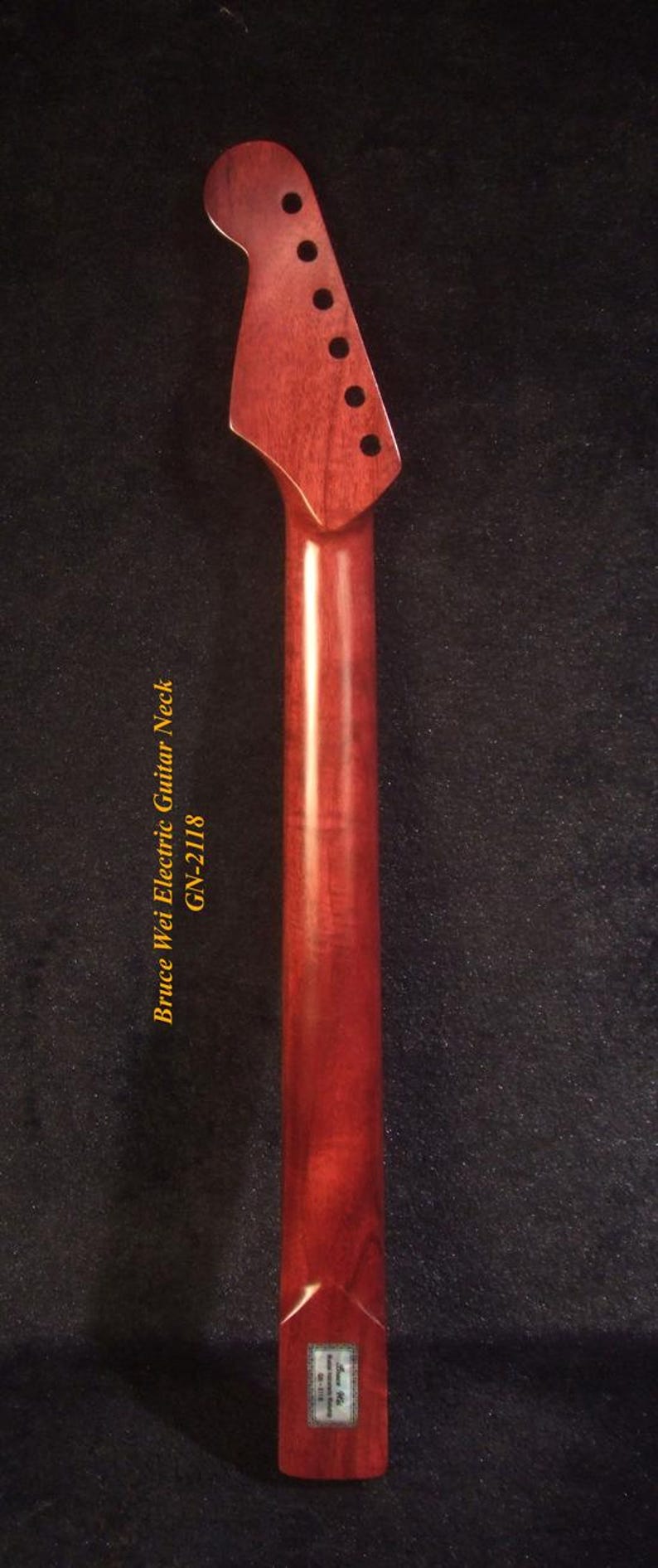 Ersättningshals för Strat för elgitarr, handgjord massiv Purple Heart, Planet-inlägg, Bruce Wei GN-2118 bild 8