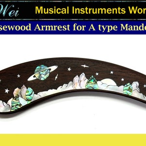 Bruce Wei, Mandolin Part - Rosewood A - Style Mandolin Armrest W/ Mop Inlay (AM-007)