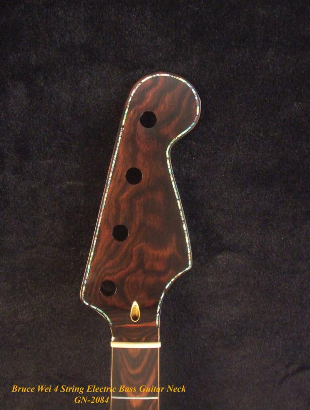 Handcrafted 4 String Electric Bass Neck, Solid Macassar Ebony Electric ...