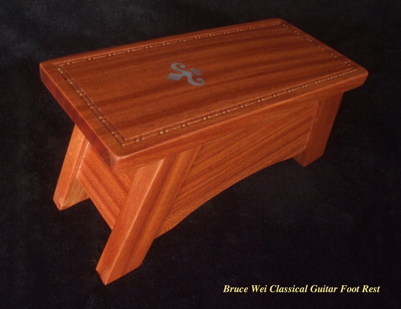 Solid Mahogany Guitar Foot Rest Foot Stand Wood Engraved Mop Etsy